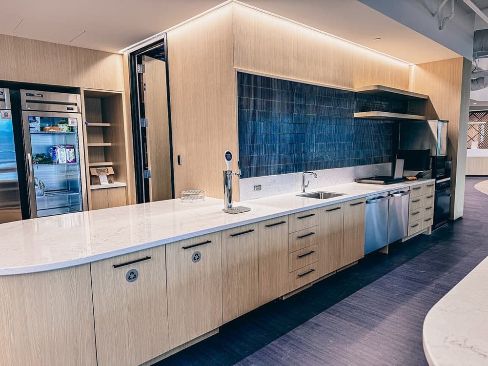 Commercial kitchen countertop installation