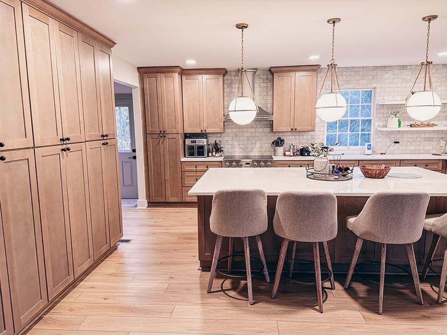 Kitchen island countertop installation